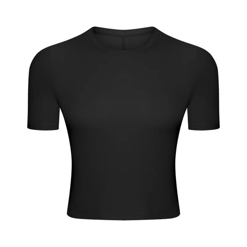 Camisa de manga corta suave y ajustada para mujer