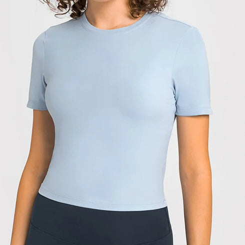 Camisa de manga corta suave y ajustada para mujer