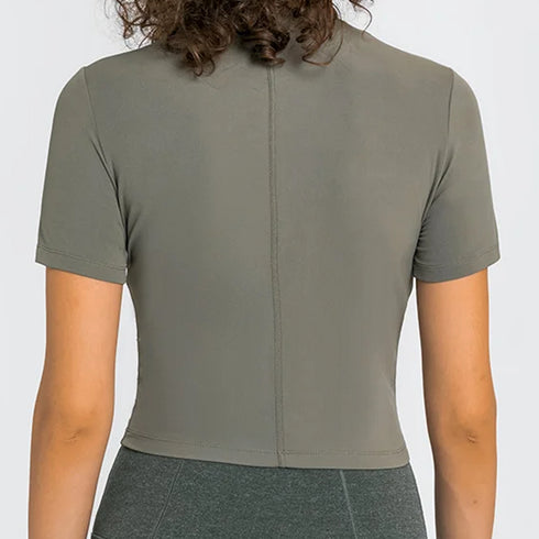 Camisa de manga corta suave y ajustada para mujer
