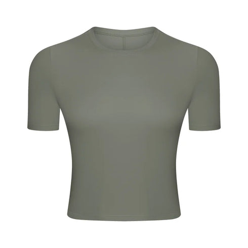 Camisa de manga corta suave y ajustada para mujer