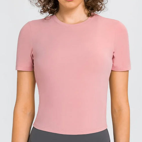 Camisa de manga corta suave y ajustada para mujer
