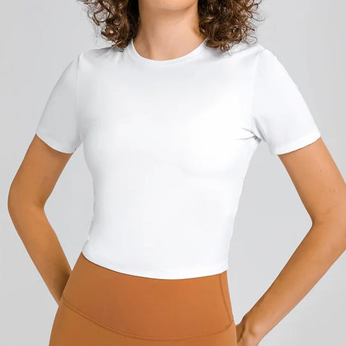 Camisa de manga corta suave y ajustada para mujer