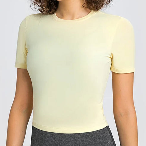 Camisa de manga corta suave y ajustada para mujer