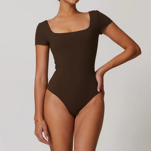 Women's Short Sleeve Double Lined Bodysuit