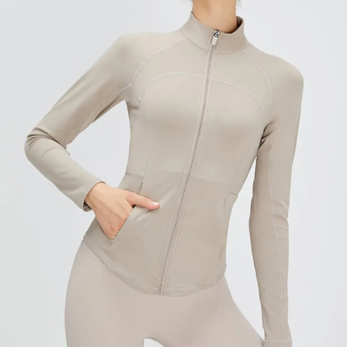 Women's Slim Fit Long Sleeve Zipper Jacket
