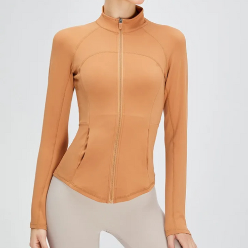 Women's Slim Fit Long Sleeve Zipper Jacket