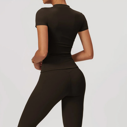 Women's Crewneck Short Sleeve Shirt & Legging Set