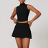 Conjunto de falda deportiva y top sin mangas con cuello alto para mujer