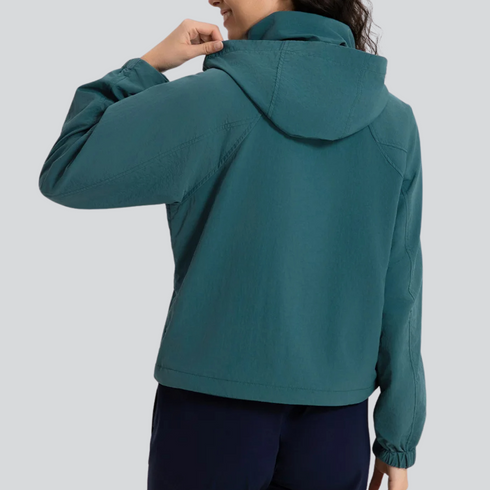 Women's Waterproof Hooded Athletic Jacket with Pockets