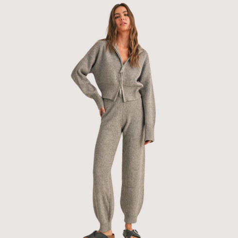 Women's Cozy Zip-Up Jacket and Lounge Pants Set