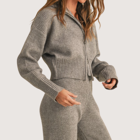 Women's Cozy Zip-Up Jacket and Lounge Pants Set